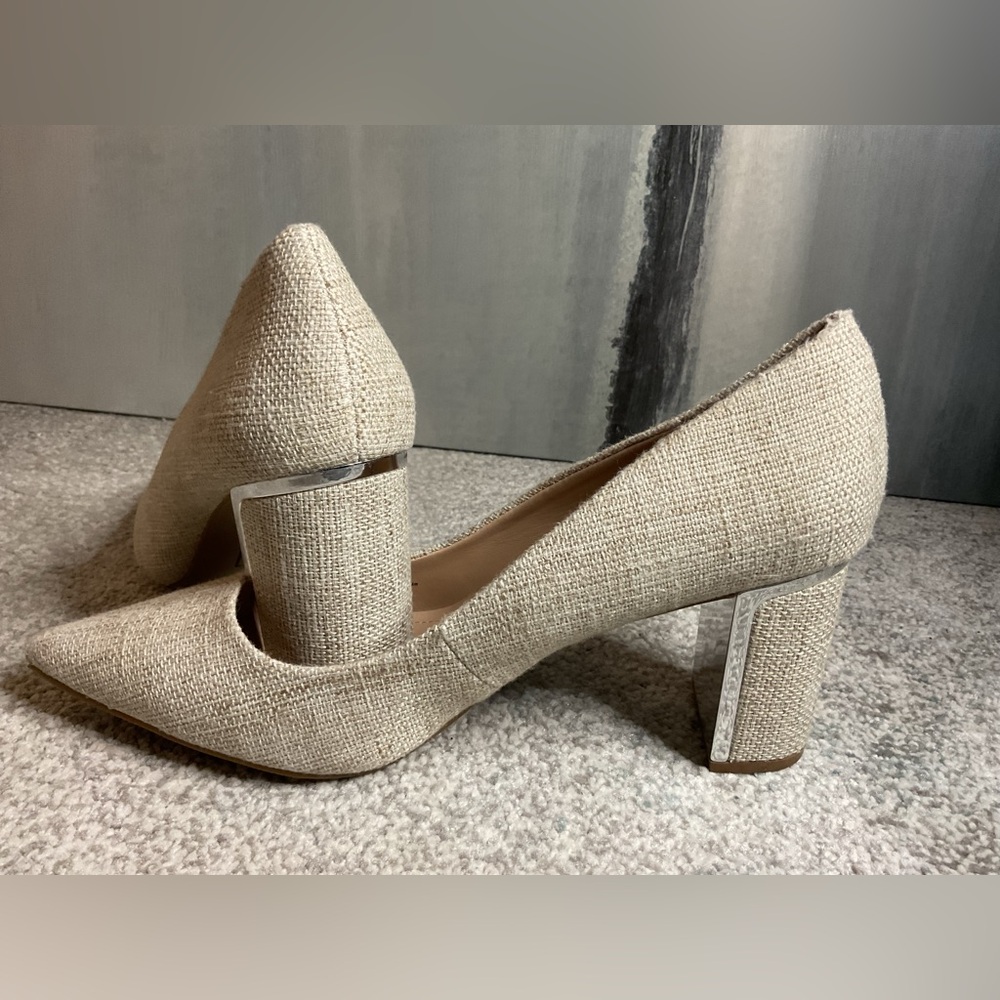 Alfani Step & Flex Jensonn Block Heel Pumps in Textured Linen - Size 10 - Picture 8 of 16